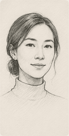 Pencil portrait of Jane, Chief Technology Officer